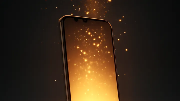 7666BAT COM Modern phone with glowing screen